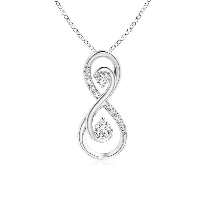 2.5mm GVS2 Together Forever Two Stone Diamond Infinity Pendant for Mom in White Gold