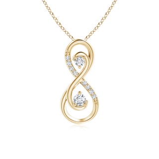2.5mm GVS2 Together Forever Two Stone Diamond Infinity Pendant for Mom in Yellow Gold