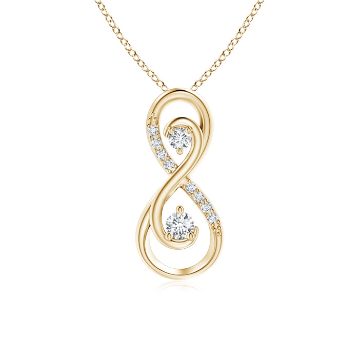 2.5mm GVS2 Together Forever Two Stone Diamond Infinity Pendant for Mom in Yellow Gold 