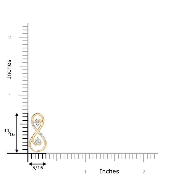 2.5mm GVS2 Together Forever Two Stone Diamond Infinity Pendant for Mom in Yellow Gold product image