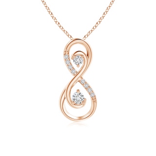 2.5mm HSI2 Together Forever Two Stone Diamond Infinity Pendant for Mom in Rose Gold