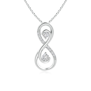 2.5mm HSI2 Together Forever Two Stone Diamond Infinity Pendant for Mom in White Gold