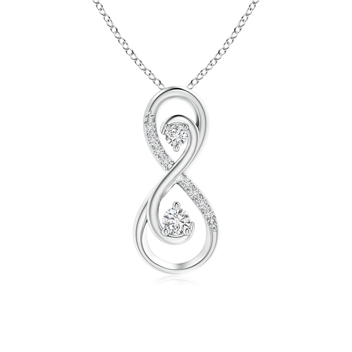 2.5mm HSI2 Together Forever Two Stone Diamond Infinity Pendant for Mom in White Gold 