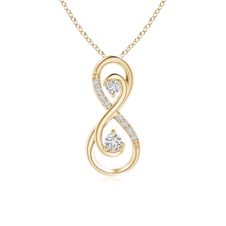 2.5mm HSI2 Together Forever Two Stone Diamond Infinity Pendant for Mom in Yellow Gold