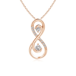 2.5mm IJI1I2 Together Forever Two Stone Diamond Infinity Pendant for Mom in 10K Rose Gold