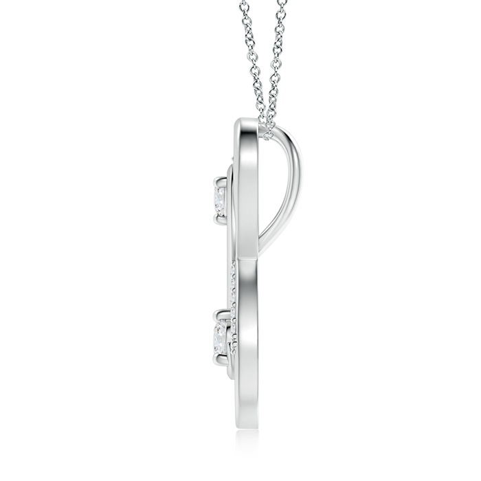 3mm GVS2 Together Forever Two Stone Diamond Infinity Pendant for Mom in White Gold Product Image