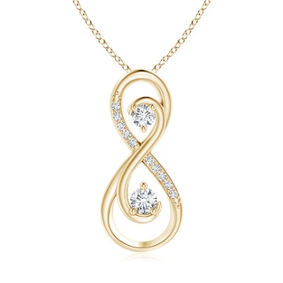 3mm GVS2 Together Forever Two Stone Diamond Infinity Pendant for Mom in Yellow Gold