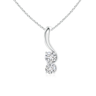 4.1mm HSI2 Two Stone Diamond Pendant with Twist Bale in White Gold