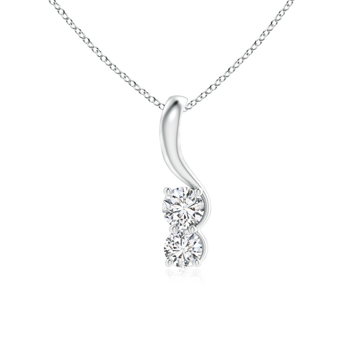 4.1mm HSI2 Two Stone Diamond Pendant with Twist Bale in White Gold 