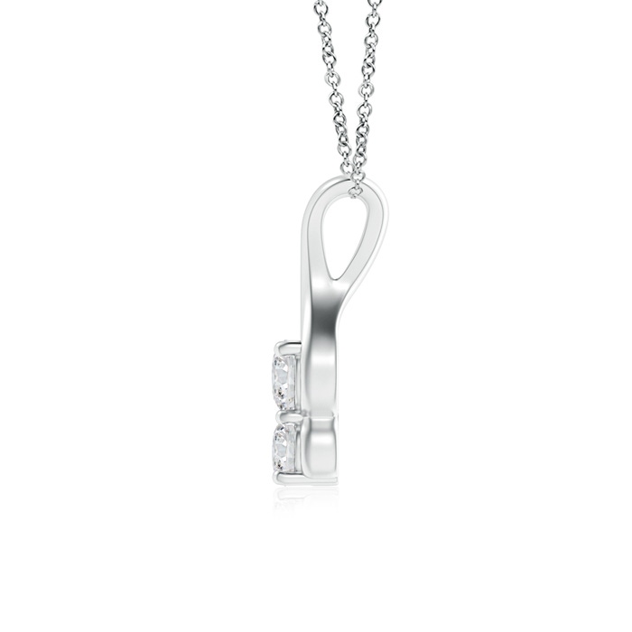 4.1mm HSI2 Two Stone Diamond Pendant with Twist Bale in White Gold Product Image