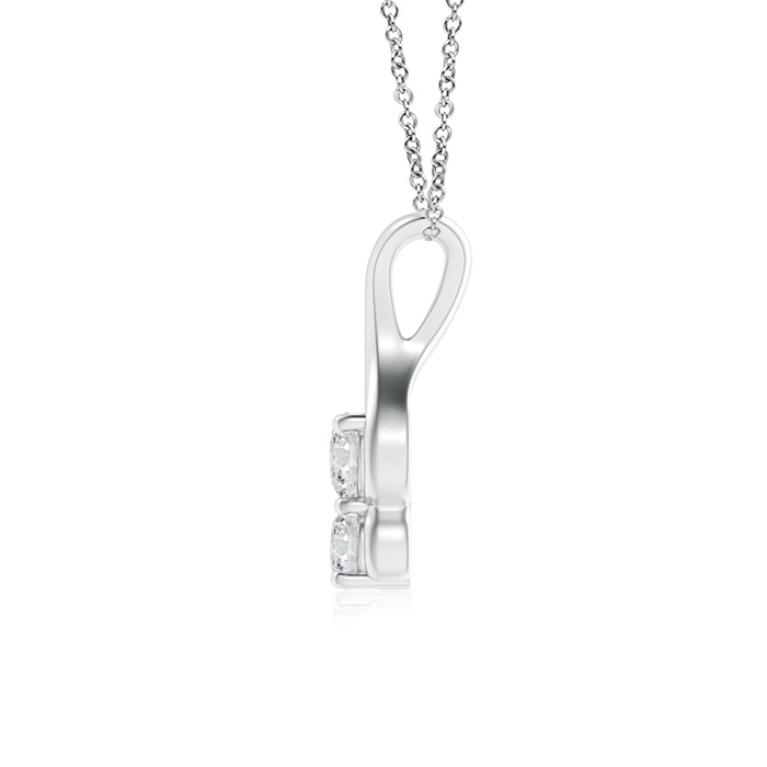 4.1mm HSI2 Two Stone Diamond Pendant with Twist Bale in White Gold product image