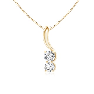 4.1mm HSI2 Two Stone Diamond Pendant with Twist Bale in Yellow Gold