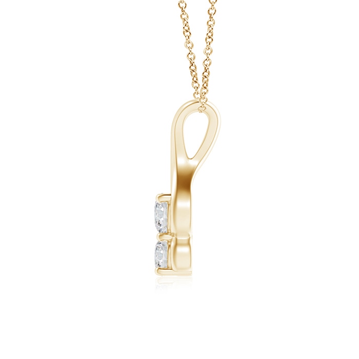 4.1mm HSI2 Two Stone Diamond Pendant with Twist Bale in Yellow Gold Product Image