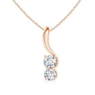 4.8mm GVS2 Two Stone Diamond Pendant with Twist Bale in Rose Gold