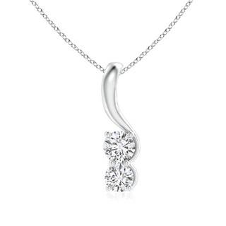 4.8mm HSI2 Two Stone Diamond Pendant with Twist Bale in P950 Platinum