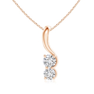 4.8mm HSI2 Two Stone Diamond Pendant with Twist Bale in Rose Gold