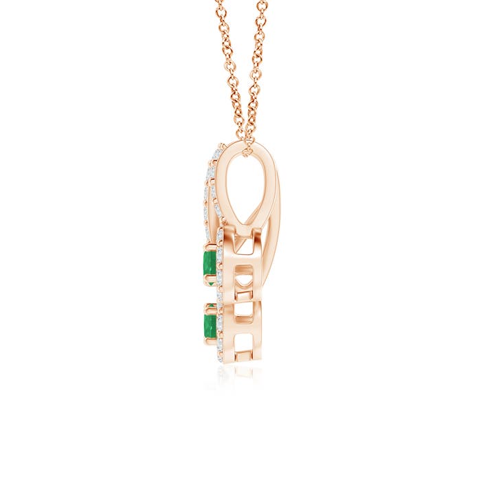 A - Emerald / 0.25 CT / 14 KT Rose Gold