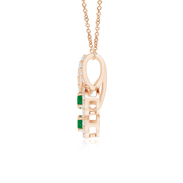 AA - Emerald / 0.25 CT / 14 KT Rose Gold