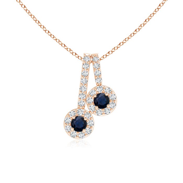 A - Blue Sapphire / 0.28 CT / 14 KT Rose Gold