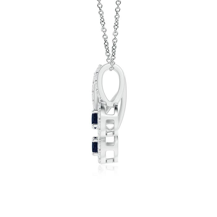 A - Blue Sapphire / 0.28 CT / 14 KT White Gold