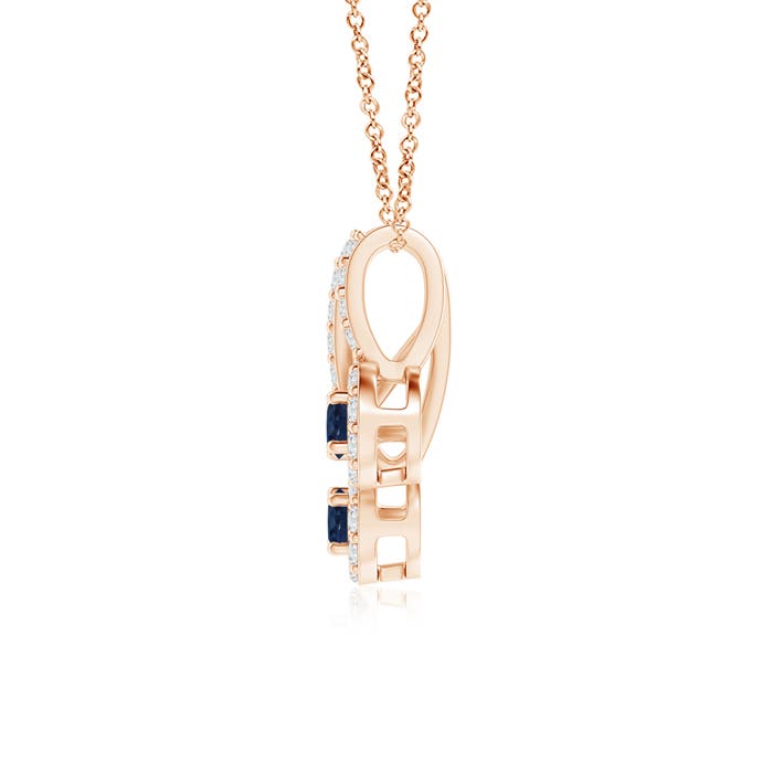 AA - Blue Sapphire / 0.28 CT / 14 KT Rose Gold