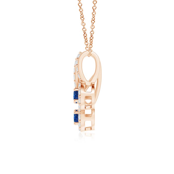 AAA - Blue Sapphire / 0.28 CT / 14 KT Rose Gold