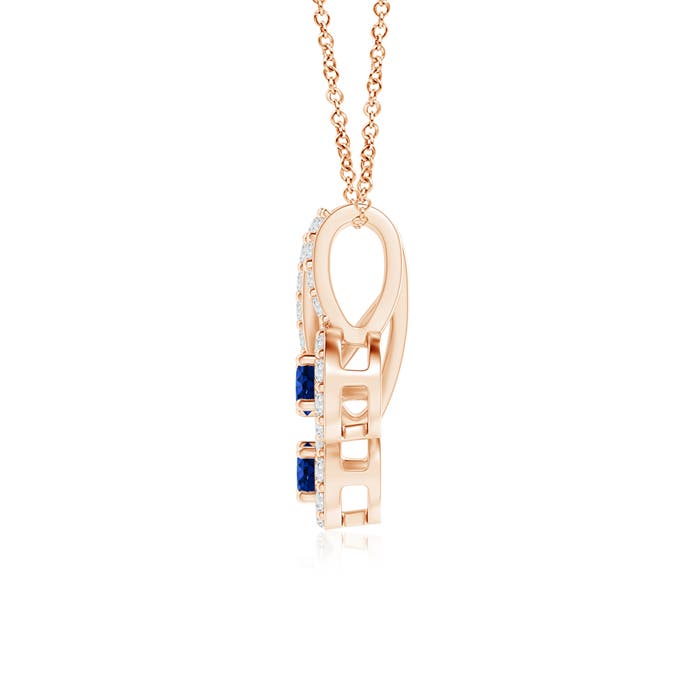 AAAA - Blue Sapphire / 0.28 CT / 14 KT Rose Gold