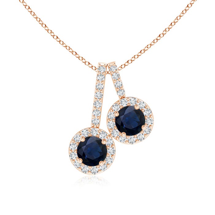 A - Blue Sapphire / 0.67 CT / 14 KT Rose Gold