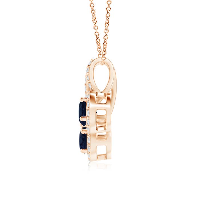 A - Blue Sapphire / 0.67 CT / 14 KT Rose Gold