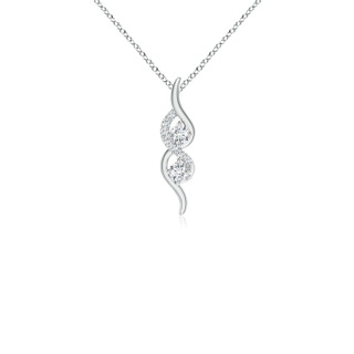 2.1mm GVS2 Two Stone Diamond Swirl Pendant in P950 Platinum