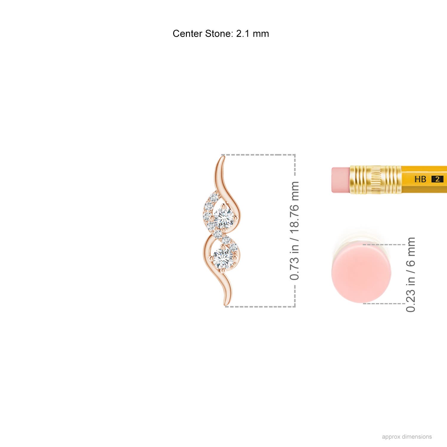 F-G, VS / 0.12 CT / 14 KT Rose Gold