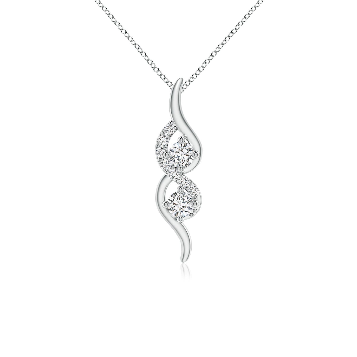 Two Stone Diamond Swirl Pendant | Angara