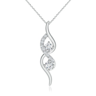 3.3mm GVS2 Two Stone Diamond Swirl Pendant in P950 Platinum