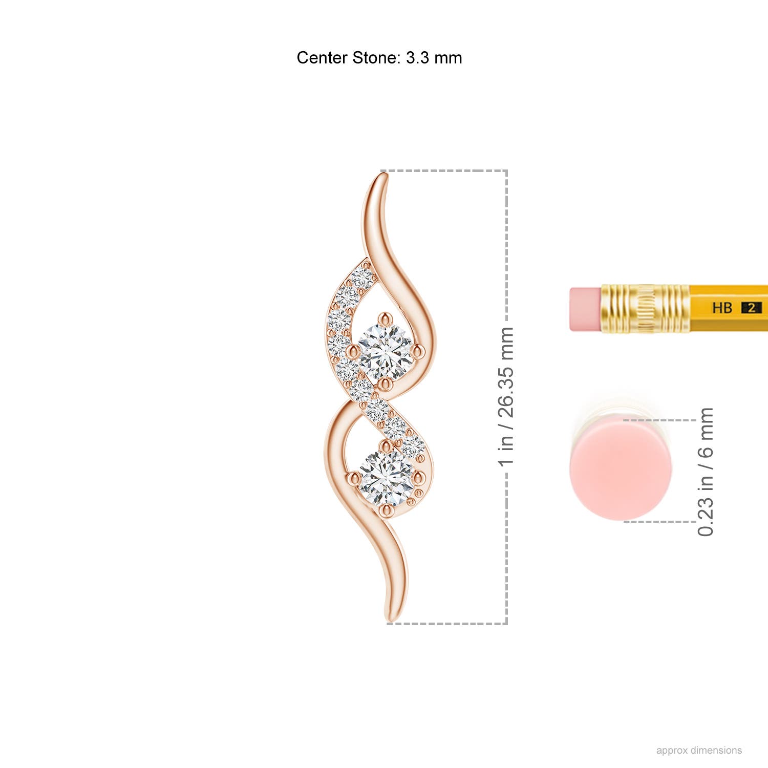 H, SI2 / 0.34 CT / 14 KT Rose Gold