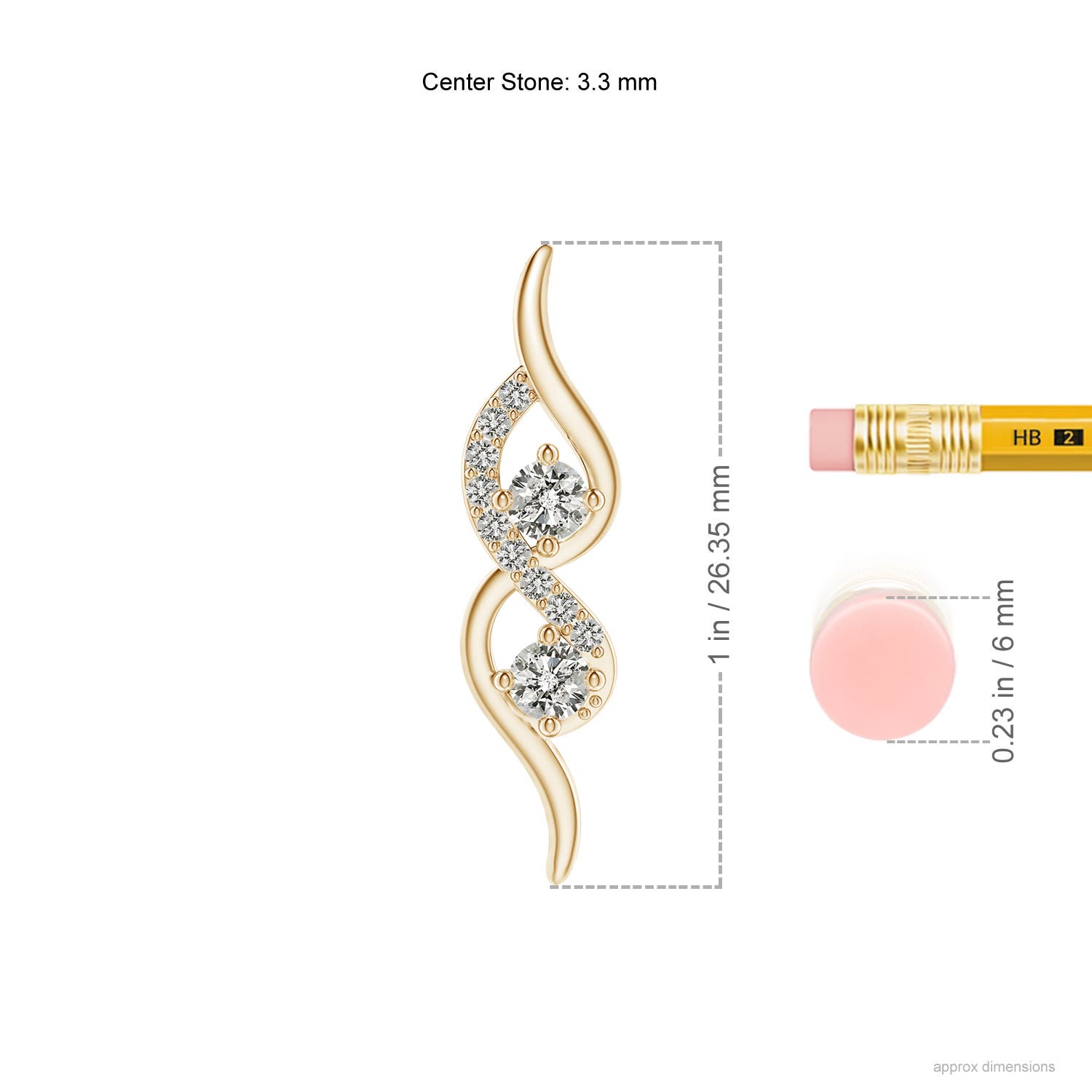 K, I3 / 0.34 CT / 14 KT Yellow Gold