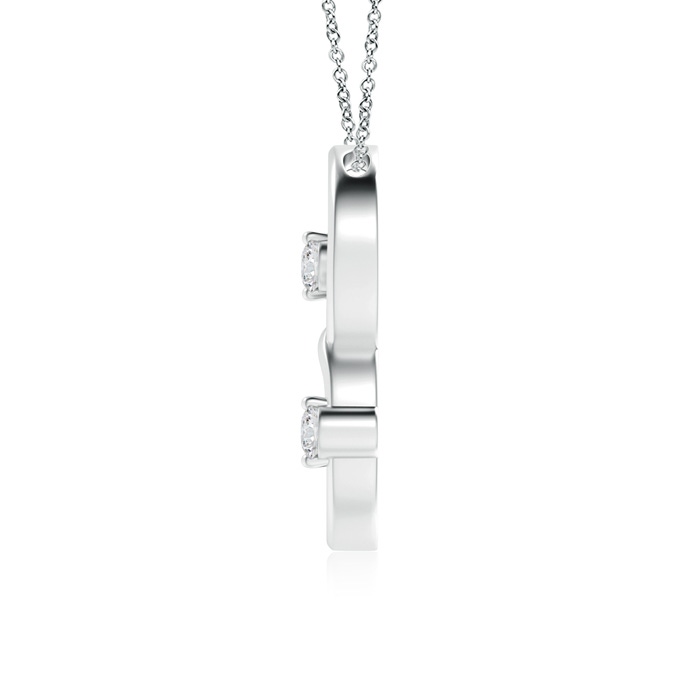 3.2mm HSI2 Two Stone Diamond Interlocking Circle Pendant in White Gold product image