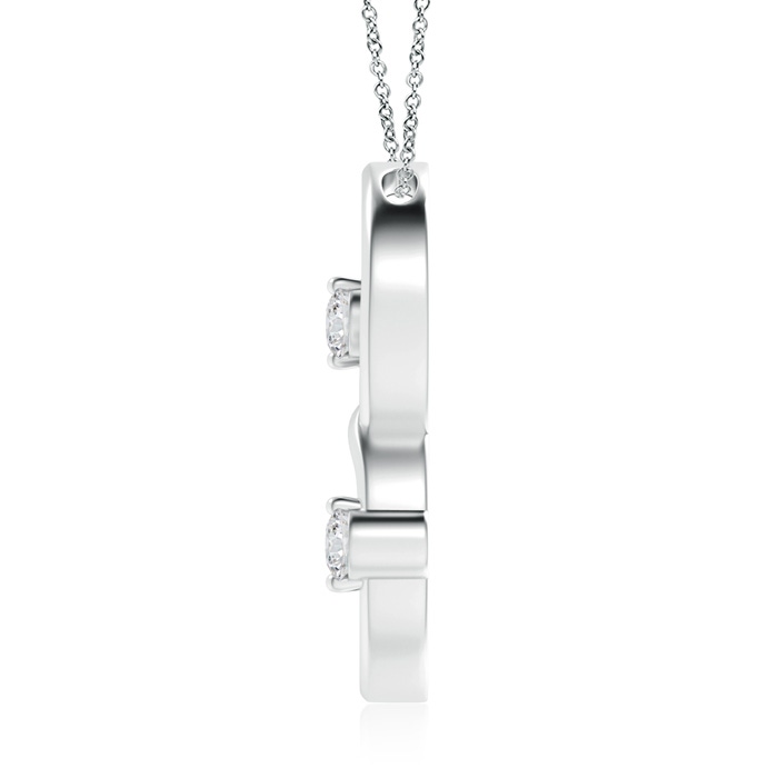 4.1mm HSI2 Two Stone Diamond Interlocking Circle Pendant in White Gold product image