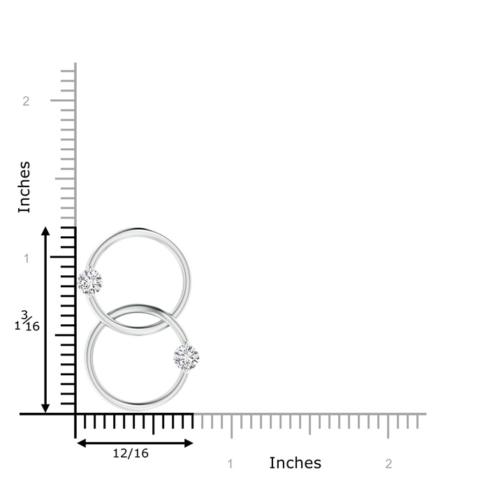 4.1mm HSI2 Two Stone Diamond Interlocking Circle Pendant in White Gold product image