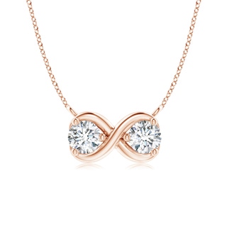 3.2mm GVS2 Double Diamond Infinity Pendant Necklace in 10K Rose Gold