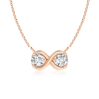 3.2mm GVS2 Double Diamond Infinity Pendant Necklace in 9K Rose Gold