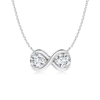 3.2mm GVS2 Double Diamond Infinity Pendant Necklace in P950 Platinum
