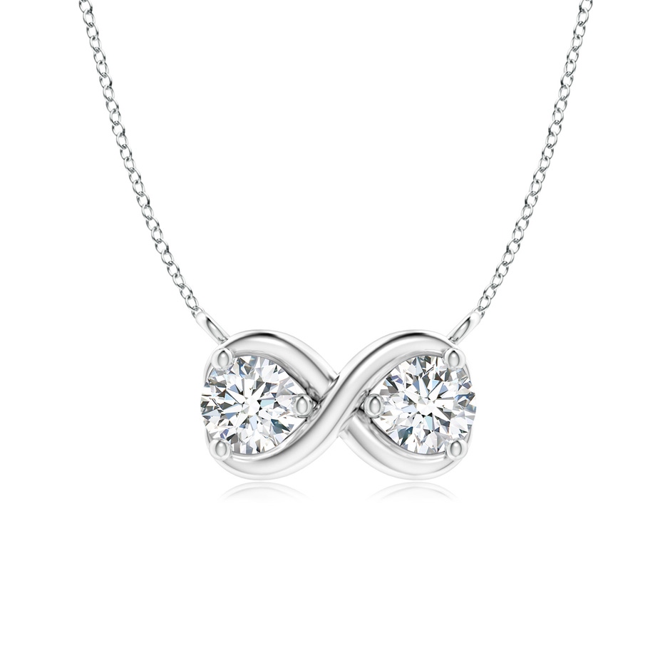3.2mm GVS2 Double Diamond Infinity Pendant Necklace in P950 Platinum 