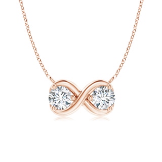 3.2mm GVS2 Double Diamond Infinity Pendant Necklace in Rose Gold
