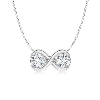 3.2mm GVS2 Double Diamond Infinity Pendant Necklace in White Gold