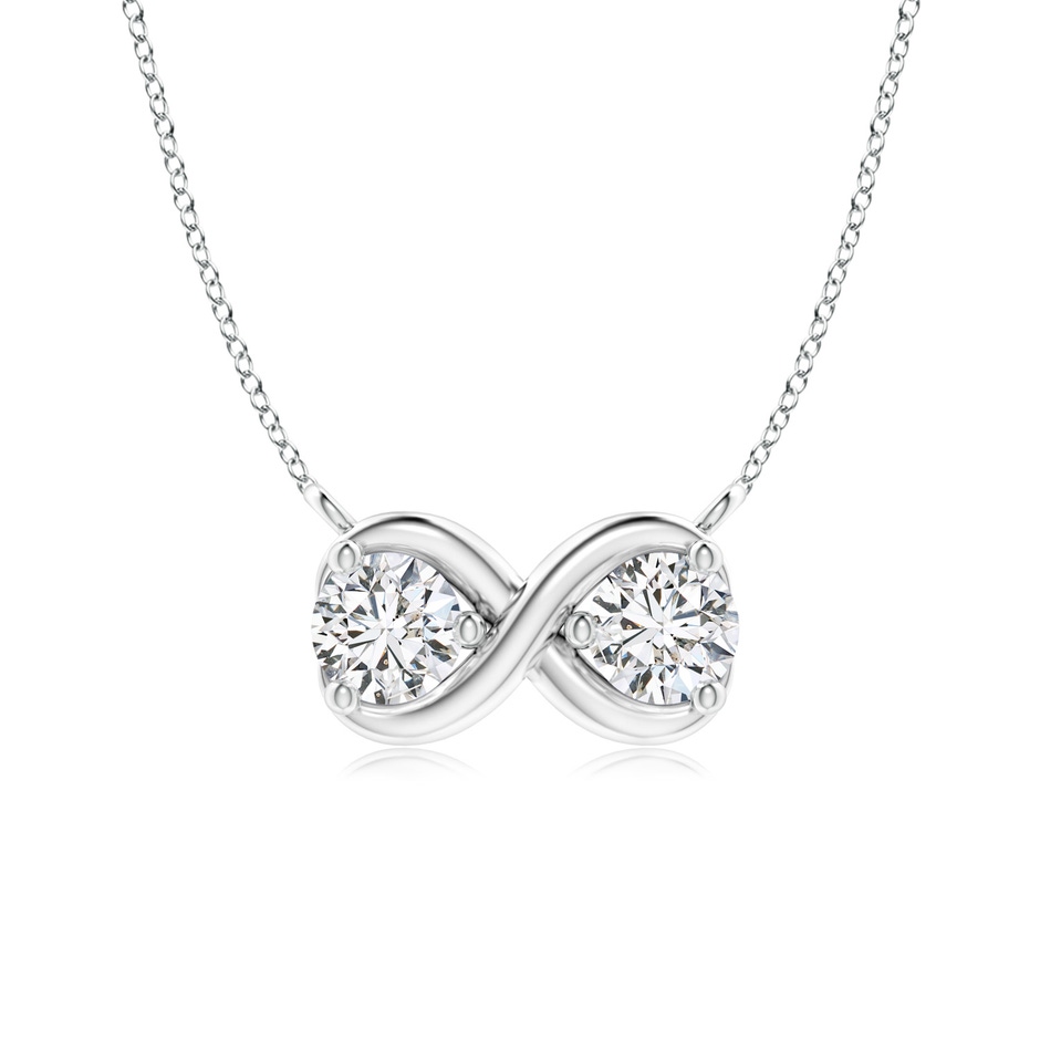 3.2mm HSI2 Double Diamond Infinity Pendant Necklace in P950 Platinum 