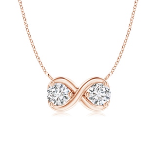 3.2mm HSI2 Double Diamond Infinity Pendant Necklace in Rose Gold