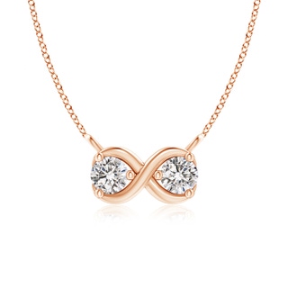 3.2mm IJI1I2 Double Diamond Infinity Pendant Necklace in 9K Rose Gold