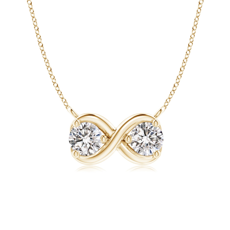3.2mm IJI1I2 Double Diamond Infinity Pendant Necklace in Yellow Gold 