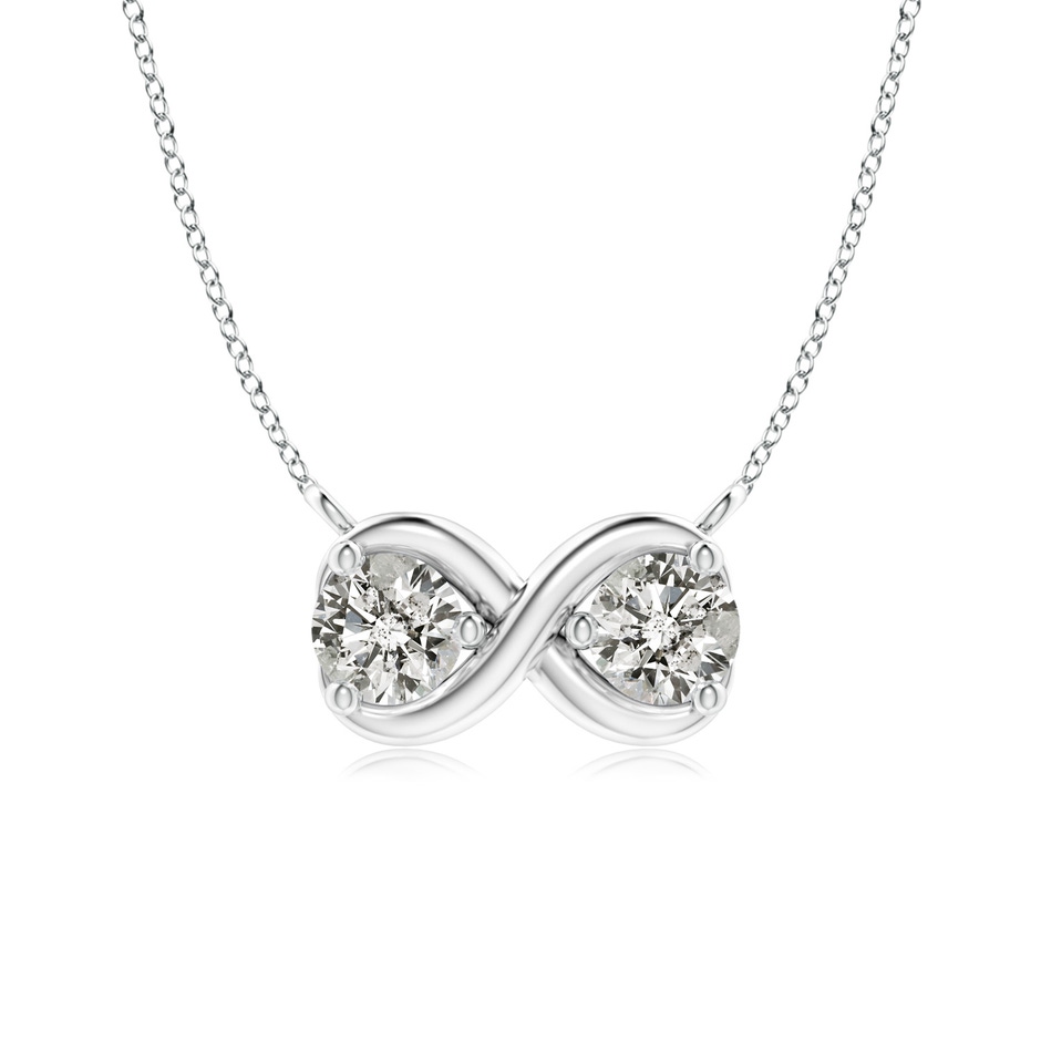 3.2mm KI3 Double Diamond Infinity Pendant Necklace in White Gold 