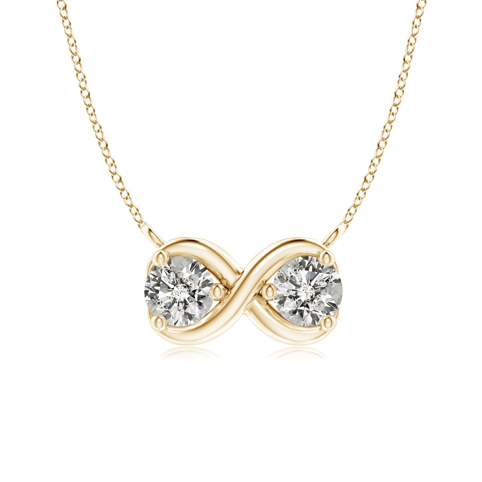 3.2mm KI3 Double Diamond Infinity Pendant Necklace in Yellow Gold 